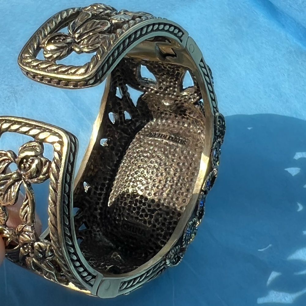 Heidi Daus - Bold Dark Blue Statement Bracelet Wi… - image 6